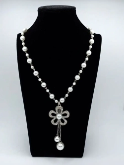 Длинное ожерелье с искусственным жемчугом бусы с подвеской