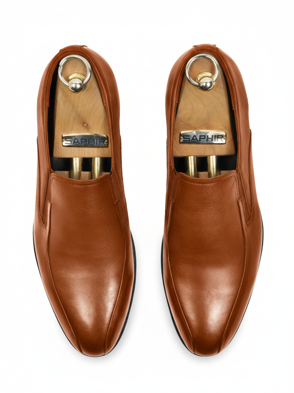 Рыжие туфли из натуральной кожи без шнурков и фурнитуры Тюдор Vorsh