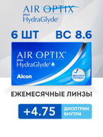Ежемесячные контактные линзы Air Optix plus HydraGlyde (уп. 6 линз)