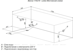 Акриловая ванна Aquanet (Акванет) Lotos 170x70 с каркасом