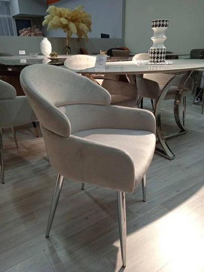 Стул обеденный Берклей серый, ножки хром