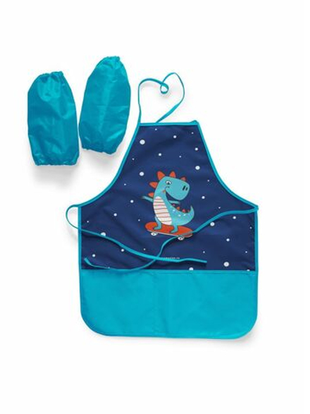 Фартук завязки 49х39 Динозавр (синий)