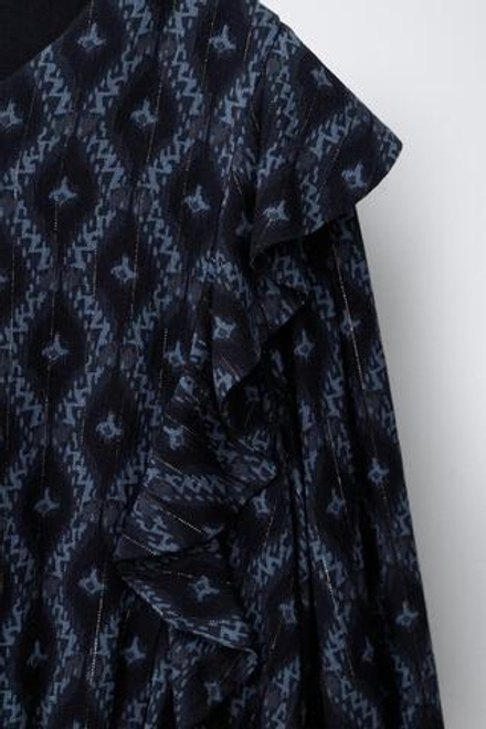 ZARA ПЛАТЬЕ С ПРИНТОМ, СИНИЙ