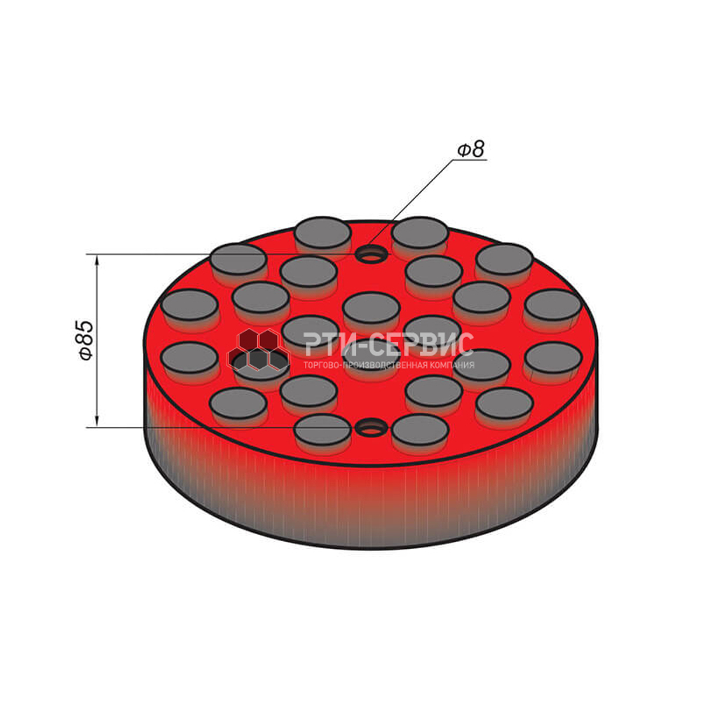 Резиновая накладка (РТИ-СЕРВИС 1026К) для подъемников "Ravaglioli" (mid), кордированная