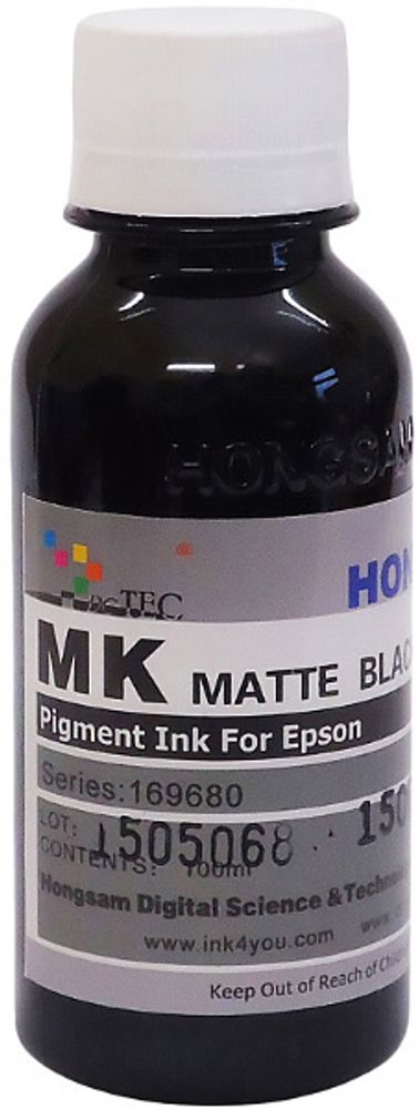 Чернила DCTec — HONGSAM пигментные для Epson серия: 169680 - Matt Black (Матовый черный) 100 мл.