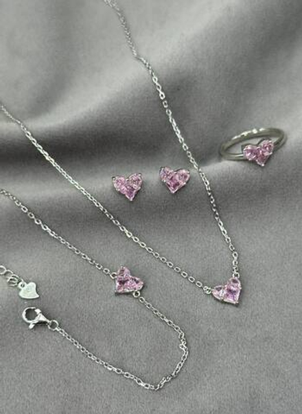 Комплект (кулон + кольцо + серьги + браслет)