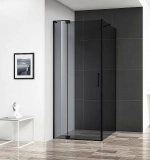Душевой уголок Cezares Slider 99х85 SLIDER-AH-1-100-80/90-GRIGIO-NERO стекло серое тонированное/профиль черный матовый