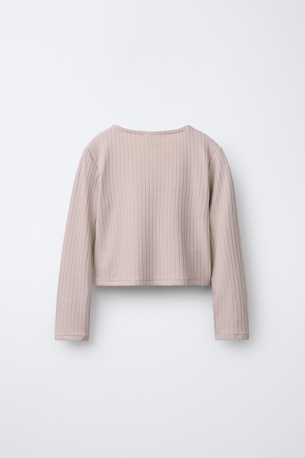 ZARA ЛОНГСЛИВ В РУБЧИК «БАЛЕТ», ТЕЛЕСНО-РОЗОВЫЙ