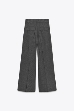 ZARA БРЮКИ С ЗАЩИПАМИ И КЛАПАНАМИ, ТЕМНО-СЕРЫЙ