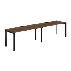 PR.228.DM.P59.BL / Рабочая станция s-b-s 3200х700х750 / профиль: 59х59 черный столешница: дуб модена