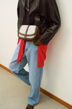 ZARA КОМБИНИРОВАННАЯ СУМКА С ПЛЕЧЕВЫМ РЕМНЕМ, СВЕТЛО-БЕЖЕВЫЙ