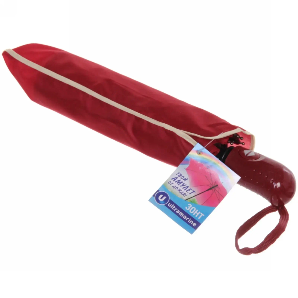 Зонт женский автомат «Ultramarine - Афина», цвет красный, d-96, длина в слож. виде 28 см