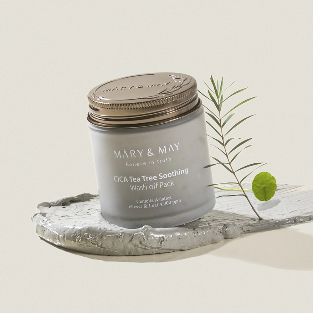 Маска для лица глиняная Mary & May Cica Tea Tree Sootning Wash off Pack успокаивающая 125 г