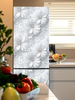 Наклейка на холодильник большая, цветы