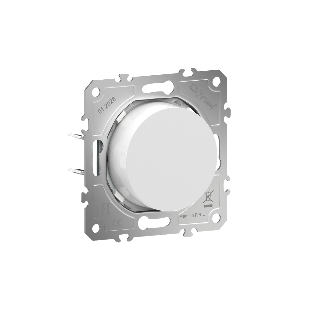 Светорегулятор Triac поворотный,  LED-лампы 200Вт,  акт.нагрузка 500Вт,  цвет глянцевый белый,  серия D16,  Donel