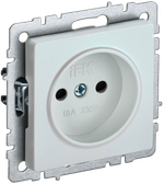 BRITE Розетка 1-местная без заземления с защитными шторками 10А РСш10-2-БрЖ жемчуг IEK