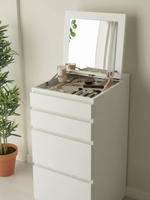 Комод, 40х48х125, Марм, с ящиками для одежды, в прихожую и детскую, с зеркалом, белый, Dipriz