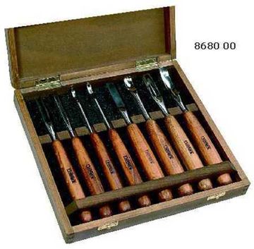 Набор из 8 резцов в деревянной коробке NAREX Profi 868000