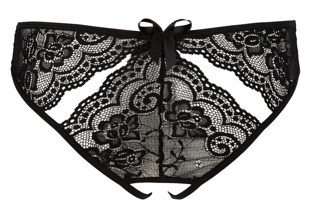 Соблазнительные кружевные трусики с доступом (Размер: L) (Цвет: черный)