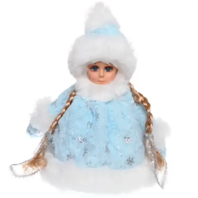 Снегурочка для подарков и конфет «Лучезарная Снегурочка» 25 см (голубая шубка)