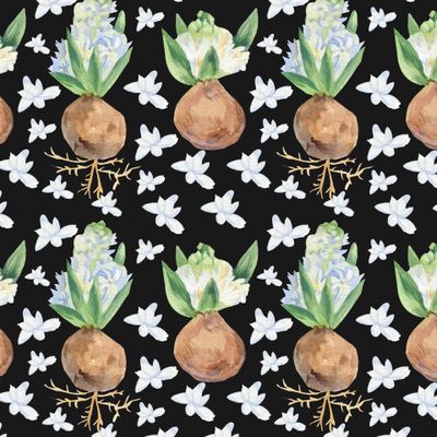 Бесшовный принт с гиацинтами