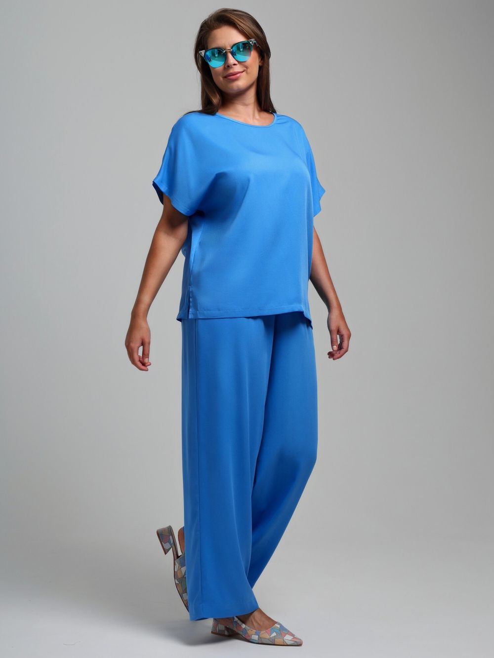 Блузка Летний драйв-4 Виотекс ГОЛУБОЙ