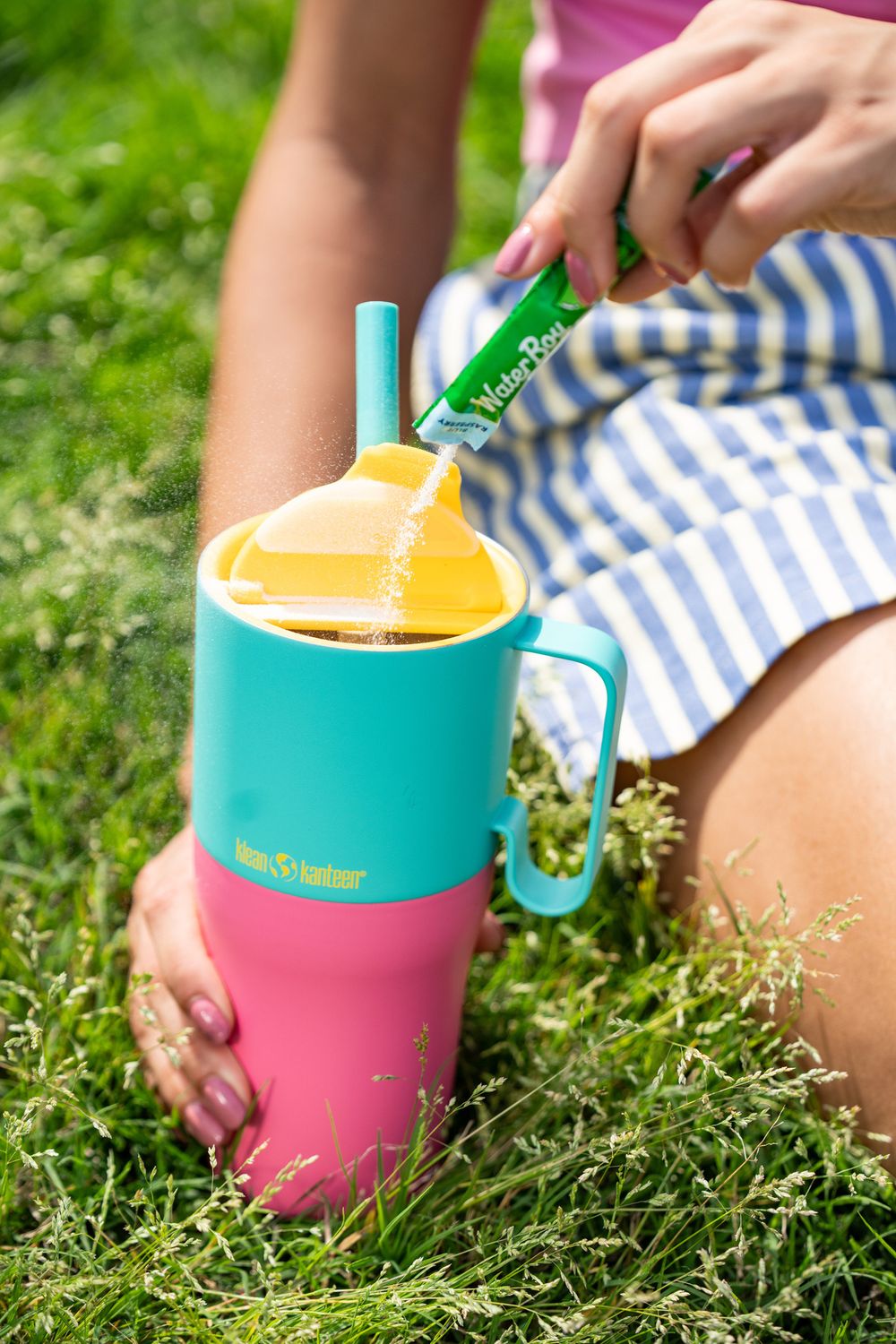 Термостакан Klean Kanteen Rise Tumbler 26oz Straw Lid (770 мл) Turquoise Kaleidoscope