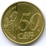 50 евроцентов 2016 год. Испания. Регулярный выпуск. Тип 3. Нордик XF-AU
