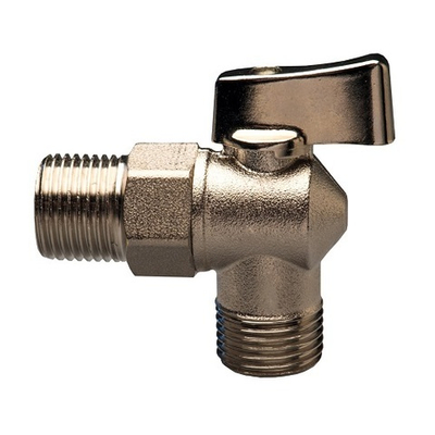 Кран шаровой полнопроходной угловой STOUT - 1/2" x 1/2" (НР/НР, ручка-флажок, для стиральных машин)