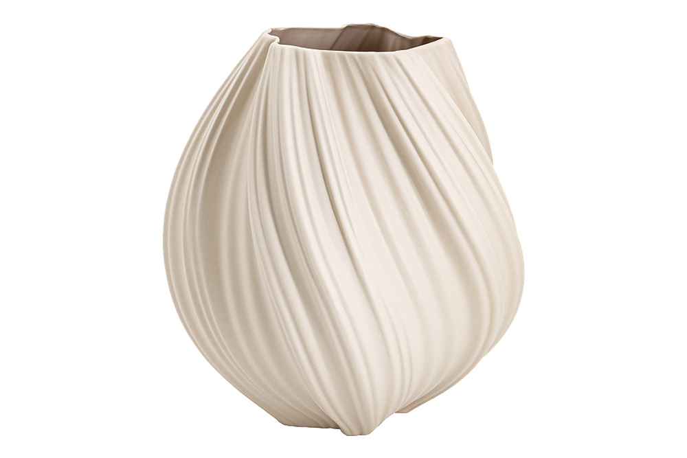 Ваза для цветов 28.5см Home & Style Волны Ariel серо-бежевая