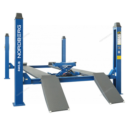 Подъемник 4-стоечный 4.5 т, c ручной траверсой 2 т N423, 380 В, синий 4445J_MB(M)