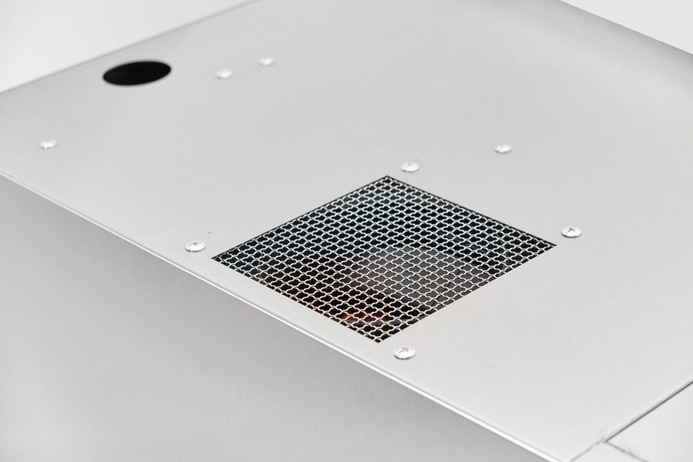 21000002816 Абат Зонт вытяжной встраиваемый ЗВВ-800П с пароконденсатором, 3 лабиринтных фильтра, 2 угольных фильтра, 1 вентилятор, для ПКА 6-1/1, ПКА 10-1/1 всех моделей (839х1049х428 мм)