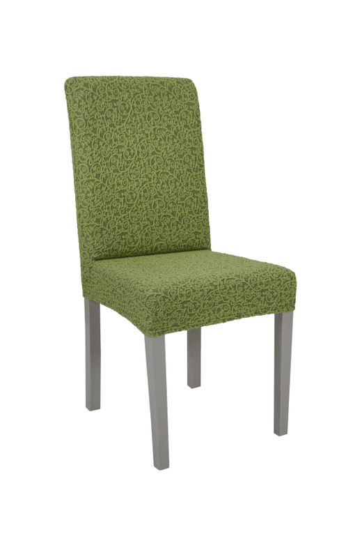 Чехол на стул без оборки Жаккард, цвет Зеленый светлый, Набор 2 шт.