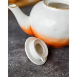 Чайник 600 мл h9 см оранжевый фарфор "The   Eco" P.L. Proff Cuisine [1]