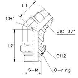 Штуцер FRG45 JIC 1/2" BSP1/4"