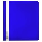 Скоросшиватель с прозрачным верхом, А5, пластик 180мкм, Бюрократ Люкс, синий
