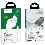 Сетевое зарядное устройство Hoco (N2) Vigour USB/2.1A + кабель Lightning (белый)