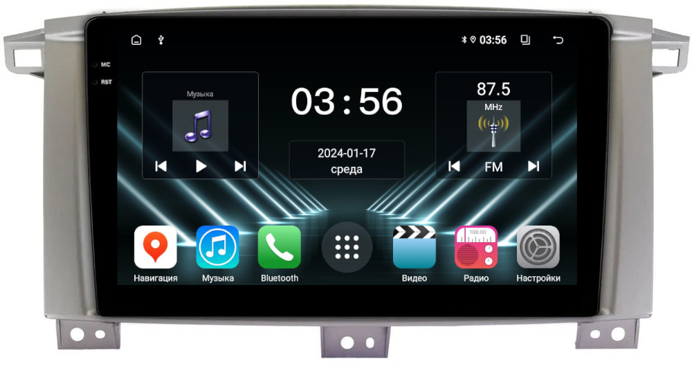 Магнитола для Toyota Land Cruiser 105 1998-2007 - FarCar DX457/1234M монитор 9.5" IPS на Android 13, 4+64Гб, CarPlay