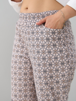 Брюки Бдж-129/бежевый-орнаментджинс