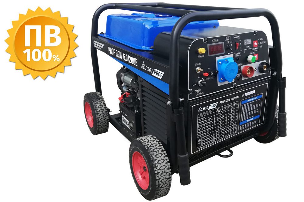Сварочный бензогенератор TSS PROF GGW 6.0/200E - [6 кВт / MMA-TIG]