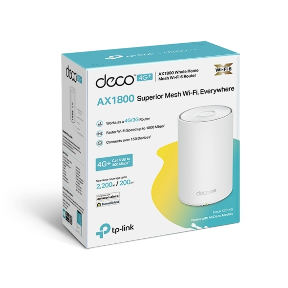 TP-Link Deco X20-4G (1-pack) Mesh-модуль Wi-Fi 6, модем 4G+, LTE