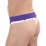 Розовые сексуальные трусы-тонги с принтом в виде звездочек (Размер: M) (Цвет: розовый)