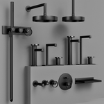 Смеситель для раковины Gessi Anello, низкий, однорычажный, без донного клапана, цвет Black Metal Brushed PVD