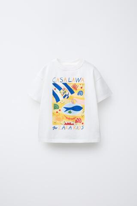 ZARA X CASA LAWA © ФУТБОЛКА С ПРИНТОМ, ЖЕЛТОВАТО-БЕЛЫЙ