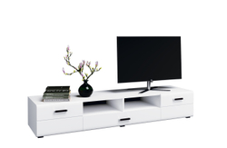 Тумба для ТВ Нэнси New (2дв.+1ящ.), Белый глянец холодный, Белый