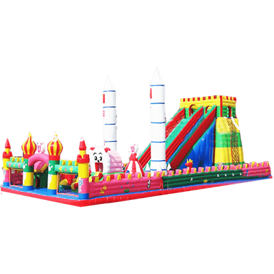 Детский надувной батут-горка "Причудливый мир"