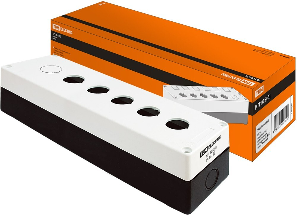Корпус КП105(6) для кнопок 5(6) мест белый TDM SQ0705-0005