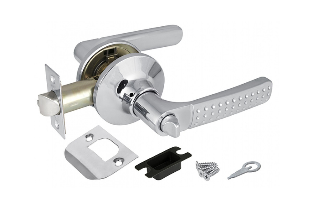 Замок ручка Хром с фиксатором 6026 СР-В