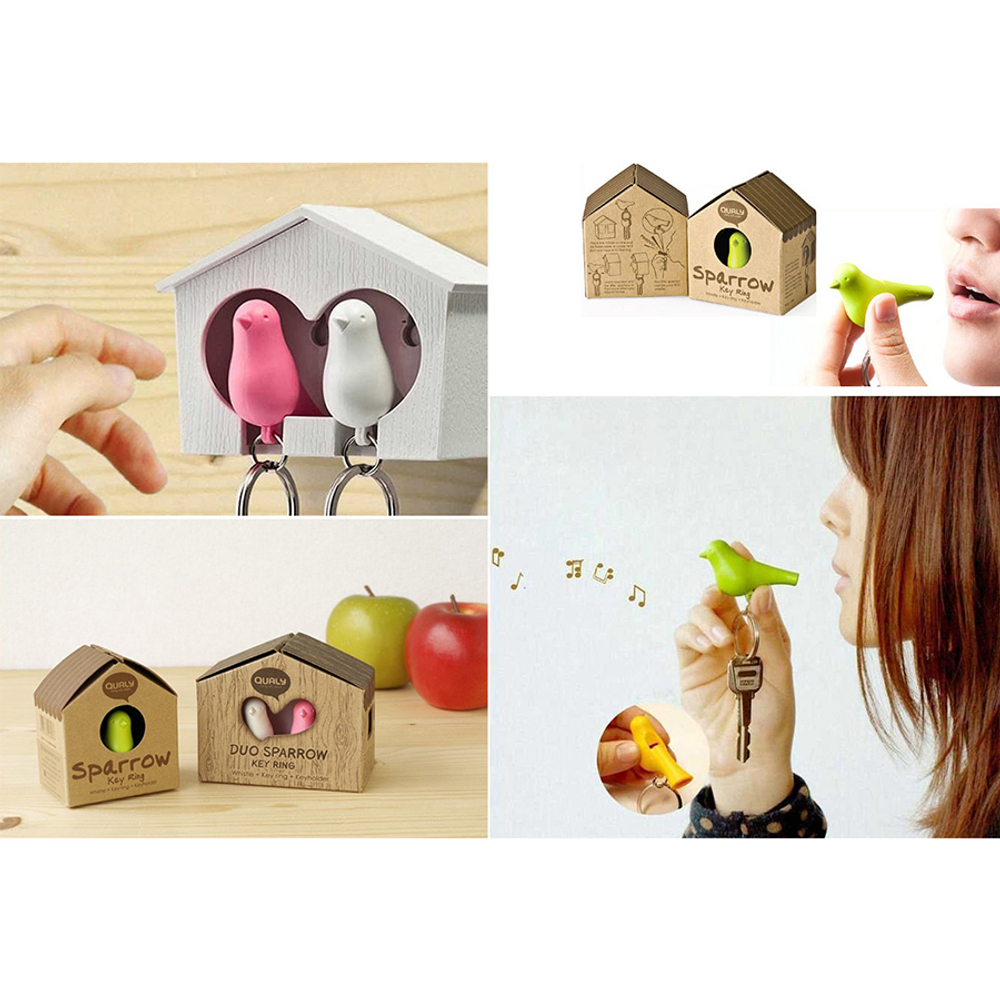 Держатель для ключей duo sparrow, коричневый/белый/зеленый