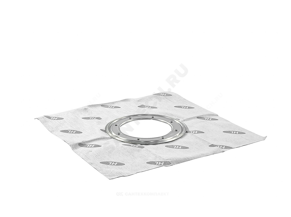 Фланец нерж сталь обжимной гидроизоляционный Дн 148 с полотном типа Montaplast B, резиновым уплотнительным кольцом 500х500мм HL HL8300.M